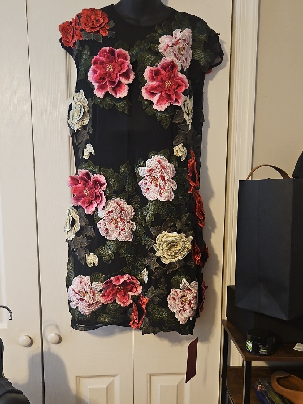NWT Fashion Nova Black Combo Dalia Embroidered Mesh Mini Dress
